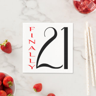 Finally Twenty One Years Old 21st Birthday Napkin