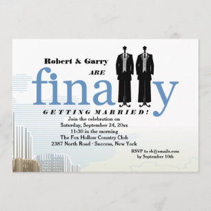 Finally Two Tuxedos Wedding Invitation