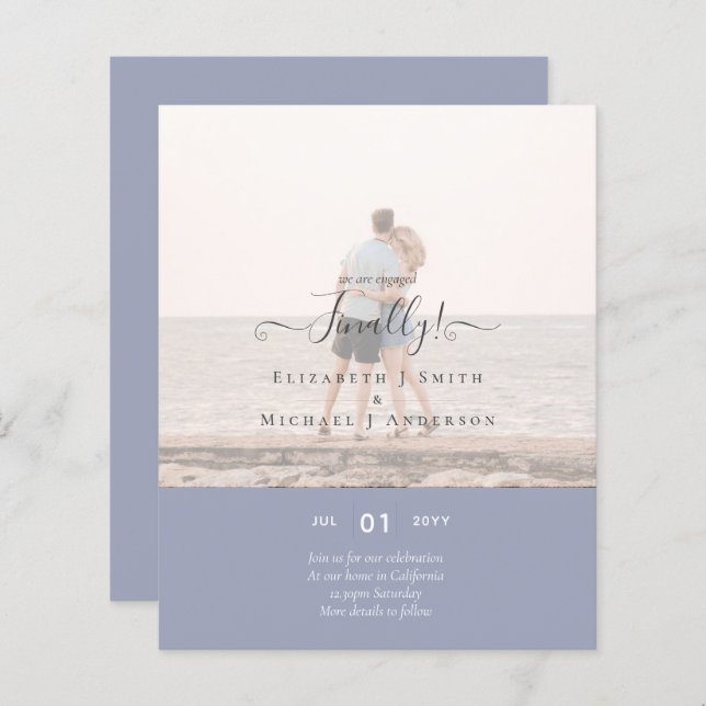 Finally We are Engaged! Wedding Announcement PHOTO (Front/Back)