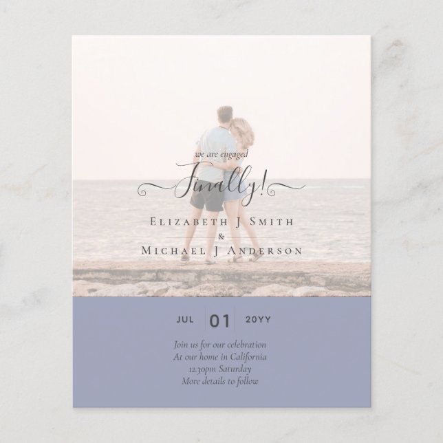 Finally We are Engaged! Wedding Announcement PHOTO Flyer (Front)