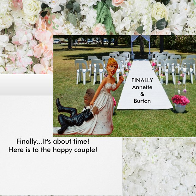 Finally Wedding Funny Interracial Couple 2 Card (Finally Wedding Funny Interracial Couple 2 Greeting Card)