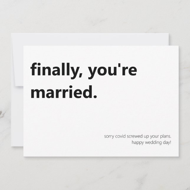 Finally you are married wedding day flat card (Front)