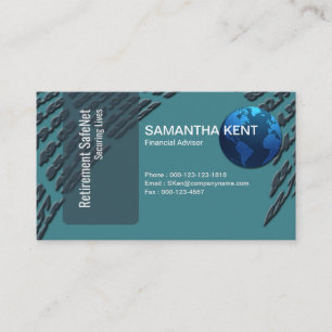 Finance Advisor Flowing Cyan Numbers Business Card