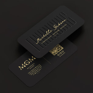 Finance Analyst Consultant Advisor Modern Black Business Card