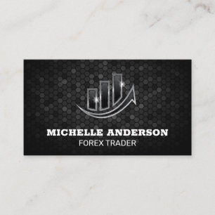 Finance Bar Chart Logo Stocks Business Card