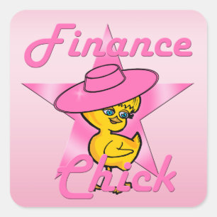 Finance Chick #8 Square Sticker