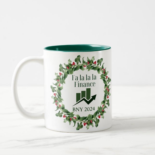 Finance Christmas Ornament Two-Tone Coffee Mug (Left)