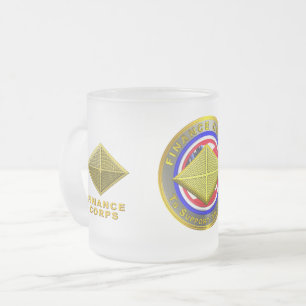Finance Corps Veteran Frosted Glass Coffee Mug
