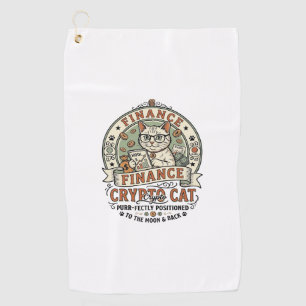 Finance Crypto Cat Finance Crypto Cat Vintage Vect Golf Towel
