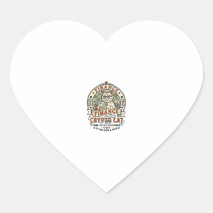 Finance Crypto Cat Finance Crypto Cat Vintage Vect Heart Sticker