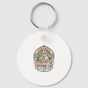 Finance Crypto Cat Finance Crypto Cat Vintage Vect Key Ring