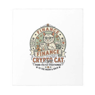 Finance Crypto Cat Finance Crypto Cat Vintage Vect Notepad
