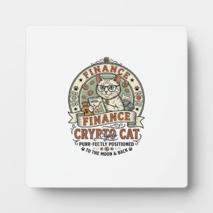Finance Crypto Cat Finance Crypto Cat Vintage Vect Plaque