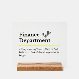 Finance Department  Acrylic Sign