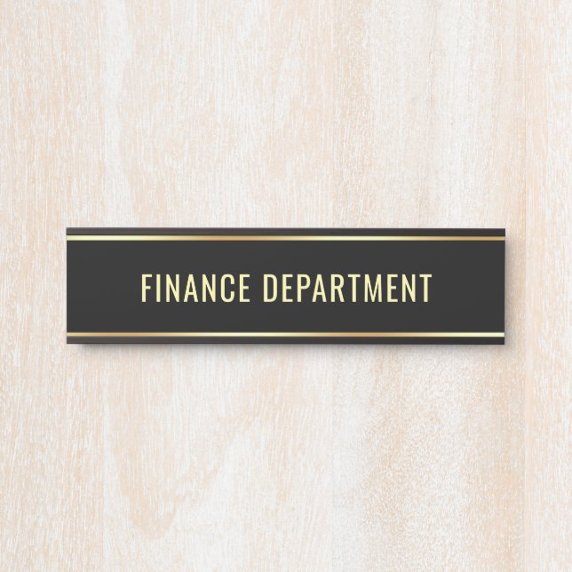 Finance Department Template Changeable Name Text Door Sign (Front)