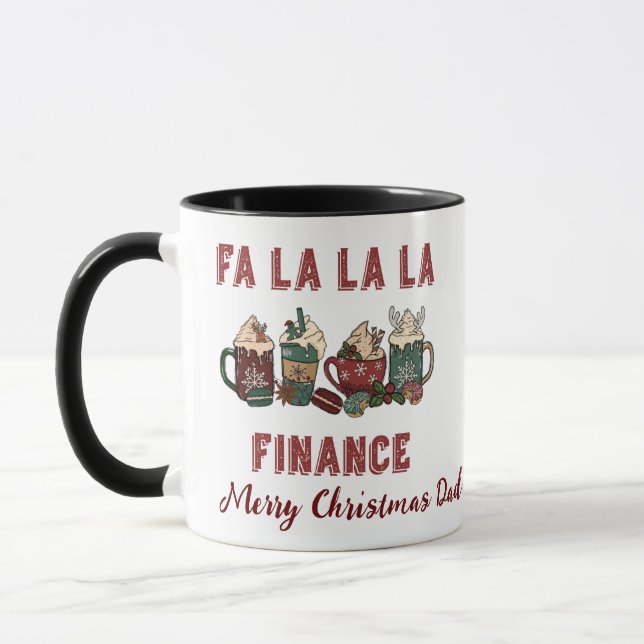 Finance Funny Christmas Business Co Worker Red Mug (Left)