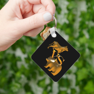 Finance Golden Bear Vs Bull Key Ring