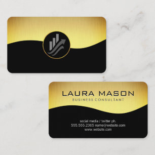 Finance Graph   Gold Black Business Card