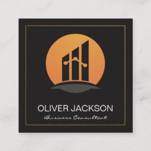 Finance Logo   Corporate Square Business Card