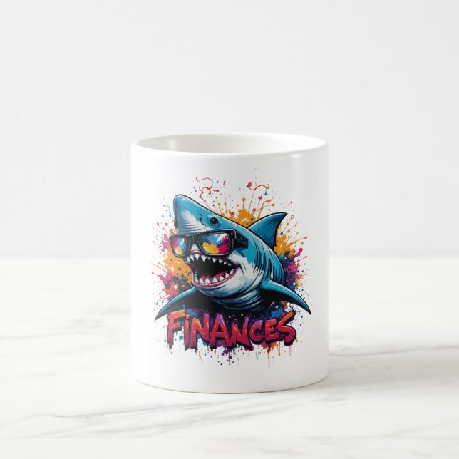 Finance Shark Mug – funny Cartoon Design (Center)