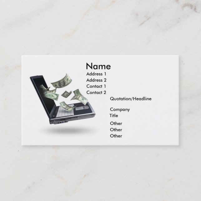 Finances, Money Business Card (Front)