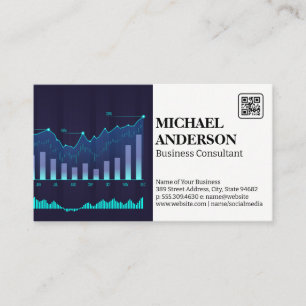 Financia    Graph Data Chart   QR Code Business Card