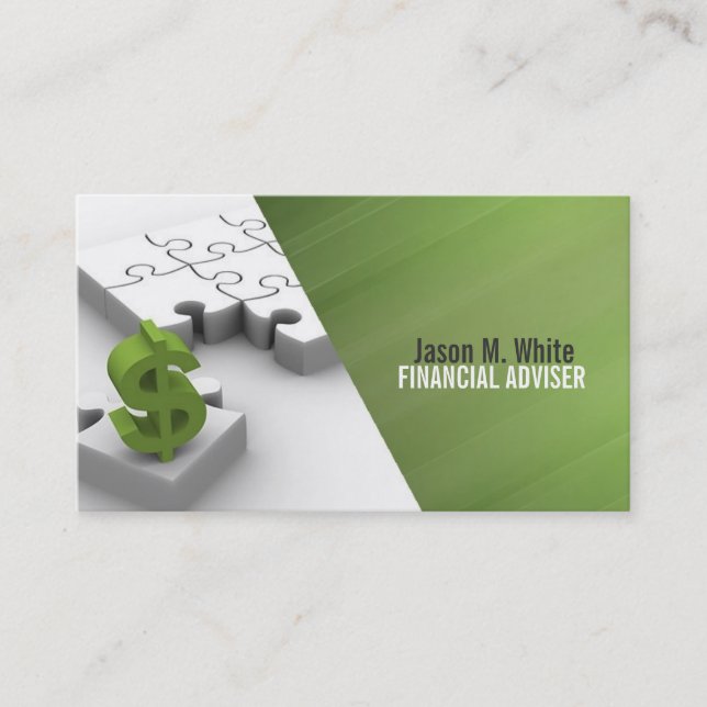 Financial Adviser, Money Consultant, Counsel Business Card (Front)