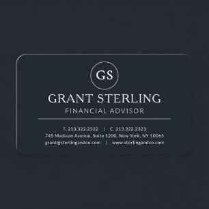 Financial Advisor Black Professional Business Card