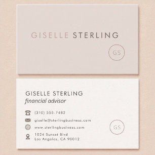 Financial Advisor Blush Pink Minimalist Luxury Business Card