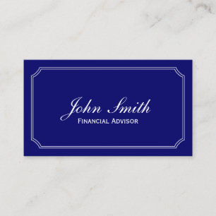 Financial Advisor Classic Blue Consultant Business Card