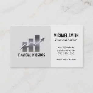 Financial Advisor Investments Bar Chart Business Card