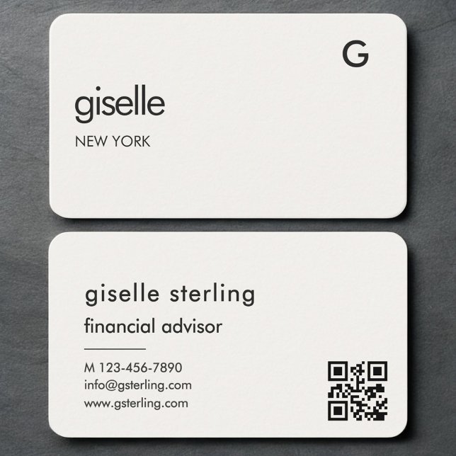 Financial Advisor Neutral QR Code Business Card (Creator Uploaded)