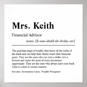 Financial Advisor Personalised Gift Poster