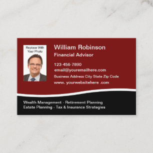 Financial Advisor Photo Template Business Cards
