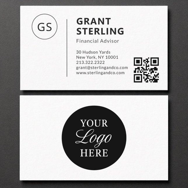 Financial Advisor QR Code Company Logo  Business Card (Creator Uploaded)