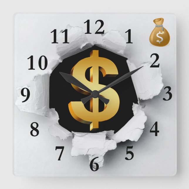 Financial advisor square wall clock (Front)