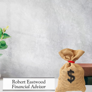 Financial Advisor White Desk Name Plate