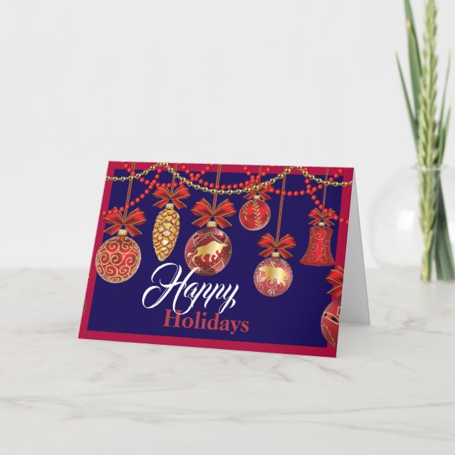 Financial Advisors Personalised Holiday Folded Card (Front)