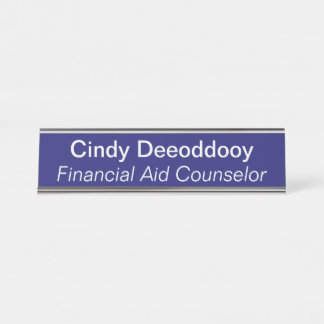 Financial Aid Counsellor Blue Desk Name Plate
