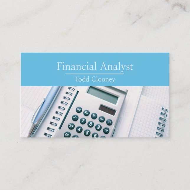 Financial Analyst Bookkeeper Tax Accountant Business Card (Front)