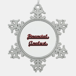 Financial Analyst Classic Job Design Snowflake Pewter Christmas Ornament