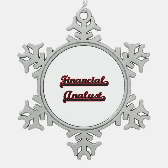 Financial Analyst Classic Job Design Snowflake Pewter Christmas Ornament (Front)