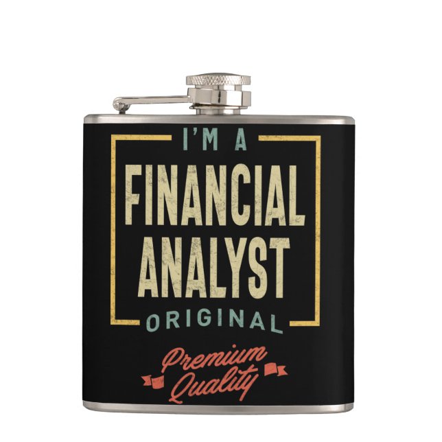 Financial Analyst Job Title Men Women Gift Hip Flask (Front)