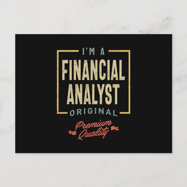 Financial Analyst Job Title Men Women Gift Postcard (Front)
