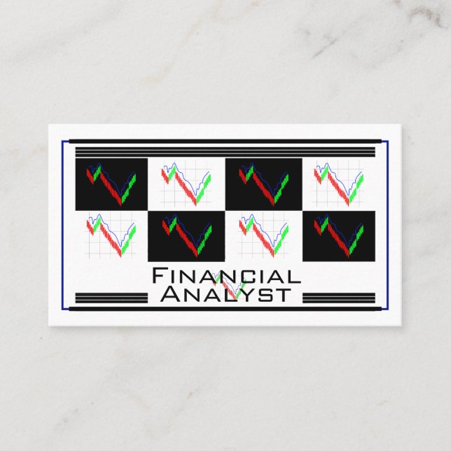 Financial Analyst Money Strategy Management White  Business Card (Front)