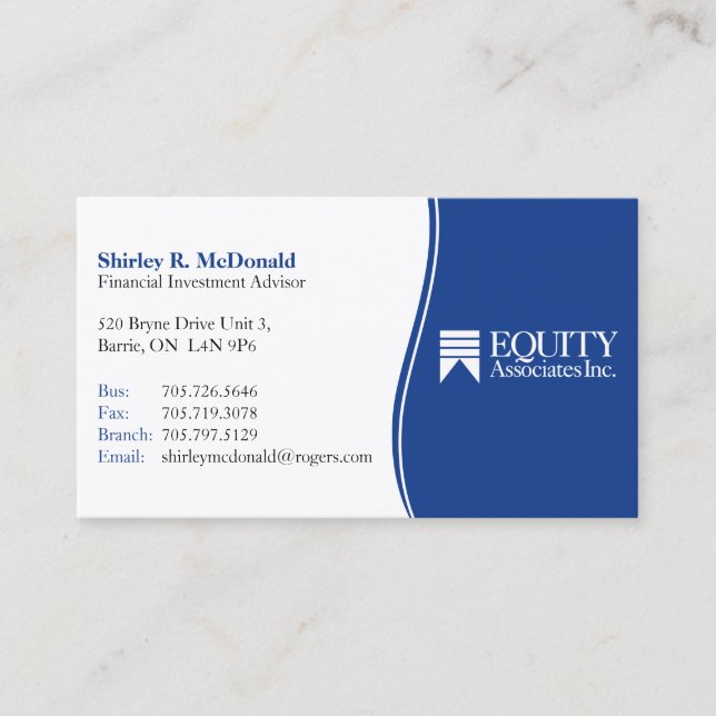 Financial Business Card (Front)