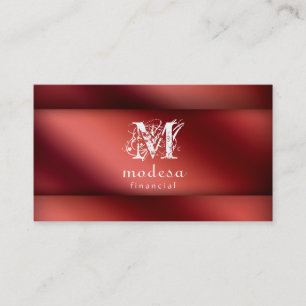 Financial Business Cards Red Metallic