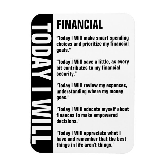 Financial Care Goals Reminder Customise Magnet (Vertical)