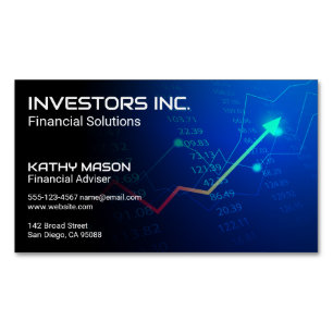 Financial Chart and Numbers Magnetic Business Card