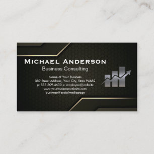 Financial Chart Bar Graph Logo   Corporate Business Card